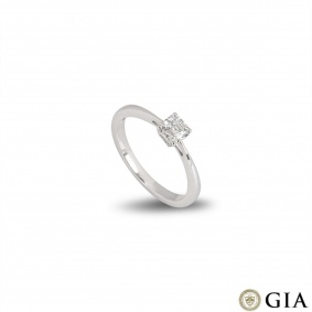 White Gold Asscher Cut Diamond Ring 0.50ct G/IF